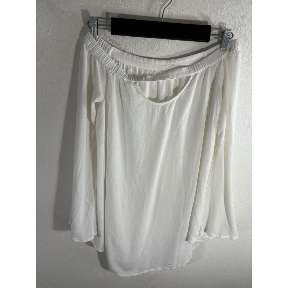 BP Ethereal White Off The Shoulder Fairy Beachy Small Woman’s Shirt w/Key Hole